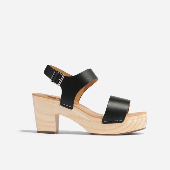 Nisolo All-Day Open Toe Clog in Black - Picture 3 of 12